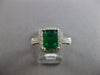 LARGE 2.22CT DIAMOND & AAA EMERALD 14KT WHITE GOLD SQUARE ENGAGEMENT RING #28083