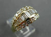 ESTATE LARGE 1.50CT EMERALD CUT DIAMOND 14KT YELLOW GOLD BAND RING VVS #21572