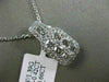 ESTATE 1.08CT ROUND DIAMOND 18KT WHITE GOLD 3D RECTANGULAR HALO FLOATING PENDANT