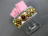 ESTATE WIDE 1.89CT WHITE & FANCY YELLOW DIAMOND 18K 2 TONE GOLD ANNIVERSARY RING