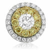 ESTATE .88CT WHITE & FANCY YELLOW DIAMOND 14K WHITE GOLD 3D FLOWER STUD EARRINGS