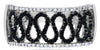 ESTATE .46CT WHITE & BLACK DIAMOND 14KT WHITE GOLD 3D MULTI WAVE FUN RING
