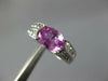 ESTATE 2.57CT DIAMOND & AAA PINK SAPPHIRE 18K WHITE GOLD SIDEWAY ENGAGEMENT RING
