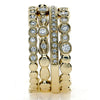 LARGE .6CT DIAMOND 18K YELLOW GOLD MULTI ROW FILIGREE STACKABLE ANNIVERSARY RING