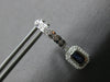 1.06CT DIAMOND & AAA SAPPHIRE 14K WHITE GOLD 3D CLASSIC HUGGIE HANGING EARRINGS