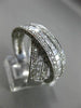 ESTATE MASSIVE 2.50CT DIAMOND 14KT WHITE GOLD 3D CRISS CROSS X LOVE RING #25116
