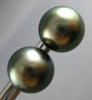ESTATE LARGE AAA TAHITIAN PEARL 14KT WHITE GOLD 3D 11MM CLASSIC STUD EARRINGS