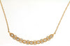 ESTATE .21CT DIAMOND 14KT YELLOW GOLD ROUND MULTI LEAF FILIGREE BAR FUN NECKLACE