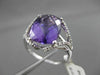 ANTIQUE LARGE 4.36CTW DIAMOND & AAA EXTRA FACET AMETHYST 14KT WHITE GOLD RING