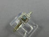 ESTATE .29CT WHITE BLUE DIAMOND 18K WHITE GOLD 3D SQUARE FRIENDSHIP PROMISE RING