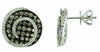 1.84CT WHITE & MOCHA DIAMOND 14K WHITE GOLD 3D CIRCULAR PAVE SWIRL STUD EARRINGS