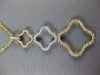 ESTATE LARGE .66CT DIAMOND 18K TRI COLOR GOLD 4 LEAF CLOVER JOURNEY LOVE PENDANT