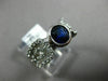 ESTATE 2.41CT ROUND DIAMOND & SAPPHIRE 18KT WHITE GOLD 3D BEZEL ENGAGEMENT RING