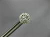 ESTATE .53CT DIAMOND 18KT WHITE GOLD 3D 7MM CLUSTER ROUND HALO STUD EARRINGS