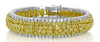 GIA LARGE 28.05CT WHITE & FANCY YELLOW DIAMOND 18KT 2 TONE GOLD TENNIS BRACELET
