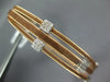 WIDE .25CT DIAMOND 14KT WHITE & ROSE GOLD 3 ROW MESH SQUARE CUFF BANGLE BRACELET