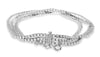 ESTATE LARGE 5.29CT DIAMOND 14KT WHITE GOLD 3D THREE ROW CLASSIC TENNIS BRACELET