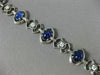 ANTIQUE LARGE 15.0CT DIAMOND & AAA CABOCHON SAPPHIRE PLATINUM 3D TENNIS BRACELET