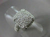 ESTATE LARGE 1.13CT DIAMOND 14KT WHITE GOLD PAVE FILIGREE SQUARE RING BEAUTIFUL!