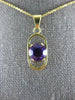 ESTATE 2.40CT AAA AMETHYST 14K YELLOW GOLD 3D ROUND OVAL FLOATING PENDANT #27159
