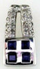 .30CT DIAMOND & AAA SAPPHIRE 14KT WHITE GOLD 3D ROUND & PRINCESS SQUARE PENDANT
