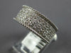 LARGE 1.70CT DIAMOND 14K WHITE GOLD 3 ROW PAVE FILIGREE WEDDING ANNIVERSARY RING