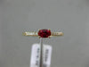 ESTATE .39CT ROUND DIAMOND & OVAL AAA RUBY 14K ROSE GOLD FRIENDSHIP PROMISE RING