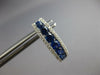 ESTATE LARGE 1.94CT DIAMOND & AAA SAPPHIRE 18KT WHITE GOLD OVAL HOOP HANGING EARRINGS