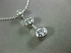 ESTATE .68CT DIAMOND 14K WHITE GOLD 3D 3 STONE PAST PRESENT FUTURE PENDANT #9508