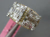 LARGE 2.69CT DIAMOND 18K WHITE AND ROSE GOLD ROUND & BAGUETTE DOUBLE SQUARE RING
