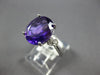 LARGE 4.04CT DIAMOND & AAA AMETHYST 14KT WHITE GOLD OVAL & ROUND ENGAGEMENT RING