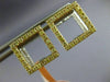 ESTATE .84CT WHITE & FANCY YELLOW DIAMOND 18K 2 TONE GOLD 3D SQUARE FUN EARRINGS