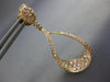 ESTATE 1.09CT DIAMOND 18KT ROSE GOLD 3D OPEN TEAR DROP PAVE HANGING EARRINGS