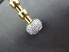 ESTATE LONG 1.10CT DIAMOND 14KT WHITE & YELLOW GOLD CIRCULAR DOME DROP EARRINGS