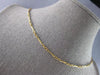 ANTIQUE LONG 14KT YELLOW GOLD 3D CLASSIC HANDCRAFTED BAMBOO LINK NECKLACE #27519