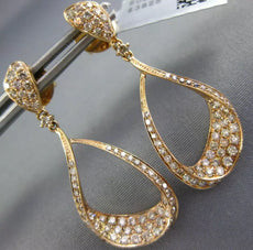 ESTATE 1.09CT DIAMOND 18KT ROSE GOLD 3D OPEN TEAR DROP PAVE HANGING EARRINGS