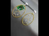 ESTATE LARGE .36CT DIAMOND 18K WHITE & YELLOW GOLD 3D OVAL SQUARE WOVEN EARRINGS