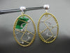 ESTATE LARGE .36CT DIAMOND 18K WHITE & YELLOW GOLD 3D OVAL SQUARE WOVEN EARRINGS