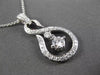 ESTATE .25CT DIAMOND 18KT WHITE GOLD SOLITAIRE INFINITY FLOATING PENDANT & CHAIN