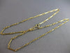 ANTIQUE LONG 14KT YELLOW GOLD 3D CLASSIC HANDCRAFTED BAMBOO LINK NECKLACE #27519