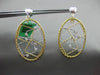 ESTATE LARGE .36CT DIAMOND 18K WHITE & YELLOW GOLD 3D OVAL SQUARE WOVEN EARRINGS
