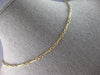 ANTIQUE LONG 14KT YELLOW GOLD 3D CLASSIC HANDCRAFTED BAMBOO LINK NECKLACE #27519