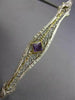 ANTIQUE .30CT AAA AMETHYST 14K 2 TONE GOLD HANDCRAFTED FILIGREE PIN BROOCH 26093