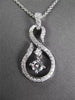 ESTATE .25CT DIAMOND 18KT WHITE GOLD SOLITAIRE INFINITY FLOATING PENDANT & CHAIN