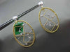 ESTATE LARGE .36CT DIAMOND 18K WHITE & YELLOW GOLD 3D OVAL SQUARE WOVEN EARRINGS