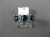 ESTATE 1.36CT DIAMOND & AAA SAPPHIRE 14KT WHITE GOLD 3D 3 STONE ANNIVERSARY RING