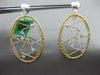 ESTATE LARGE .36CT DIAMOND 18K WHITE & YELLOW GOLD 3D OVAL SQUARE WOVEN EARRINGS