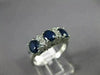 ESTATE 1.36CT DIAMOND & AAA SAPPHIRE 14KT WHITE GOLD 3D 3 STONE ANNIVERSARY RING