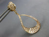 ESTATE 1.09CT DIAMOND 18KT ROSE GOLD 3D OPEN TEAR DROP PAVE HANGING EARRINGS