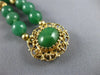 ANTIQUE AAA GREEN JADE 14KT YELLOW GOLD 3D CLASSIC BEADED 2 ROW BRACELET #2631